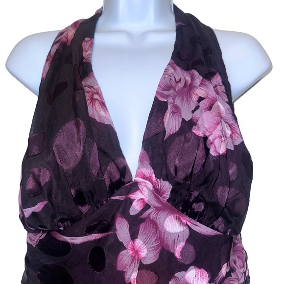 JS collections silk blend floral printed halter corset top size 14 - Picture 4 of 14